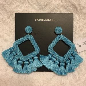 Baublebar NWT Turquoise and Gold Beaded Tassel Earrings